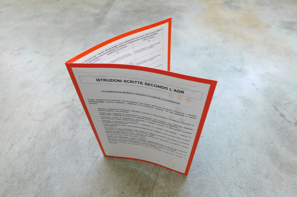 istruzioni scritte equipaggiamento adr